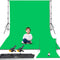 Green Screen Backdrop Stand Kit - 8.5 x 10 Ft Photography Support System with 10 x 12 Ft 100% Cotton Muslin Chromakey Backdrop